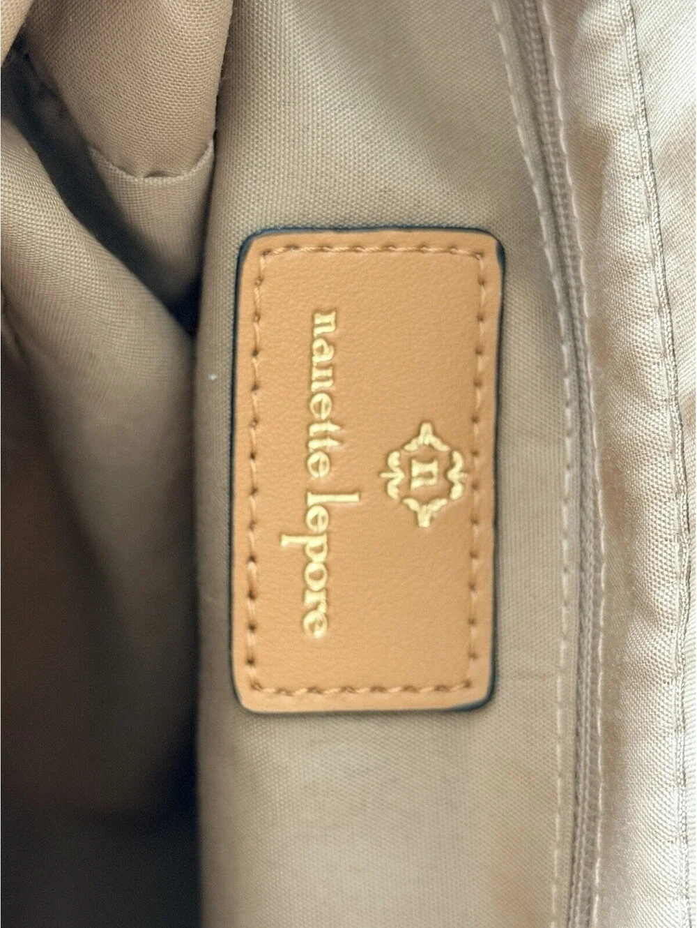 Tory Burch Brielle Logo Tote Bag Chalk Blue Stripe Large Zip Shoulder Handbag